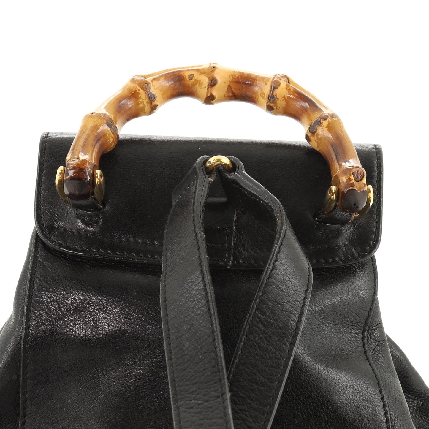 Vintage Bamboo Backpack Leather Mini