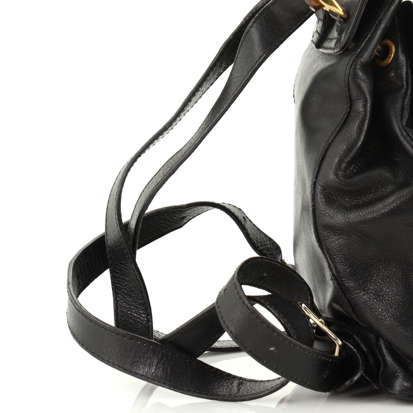 Vintage Bamboo Backpack Leather Mini