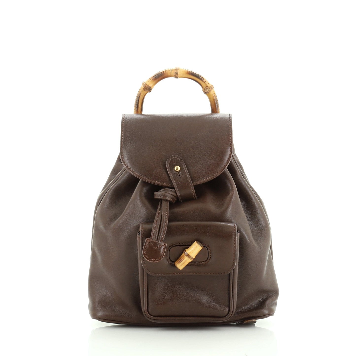 Vintage Bamboo Backpack Leather Mini
