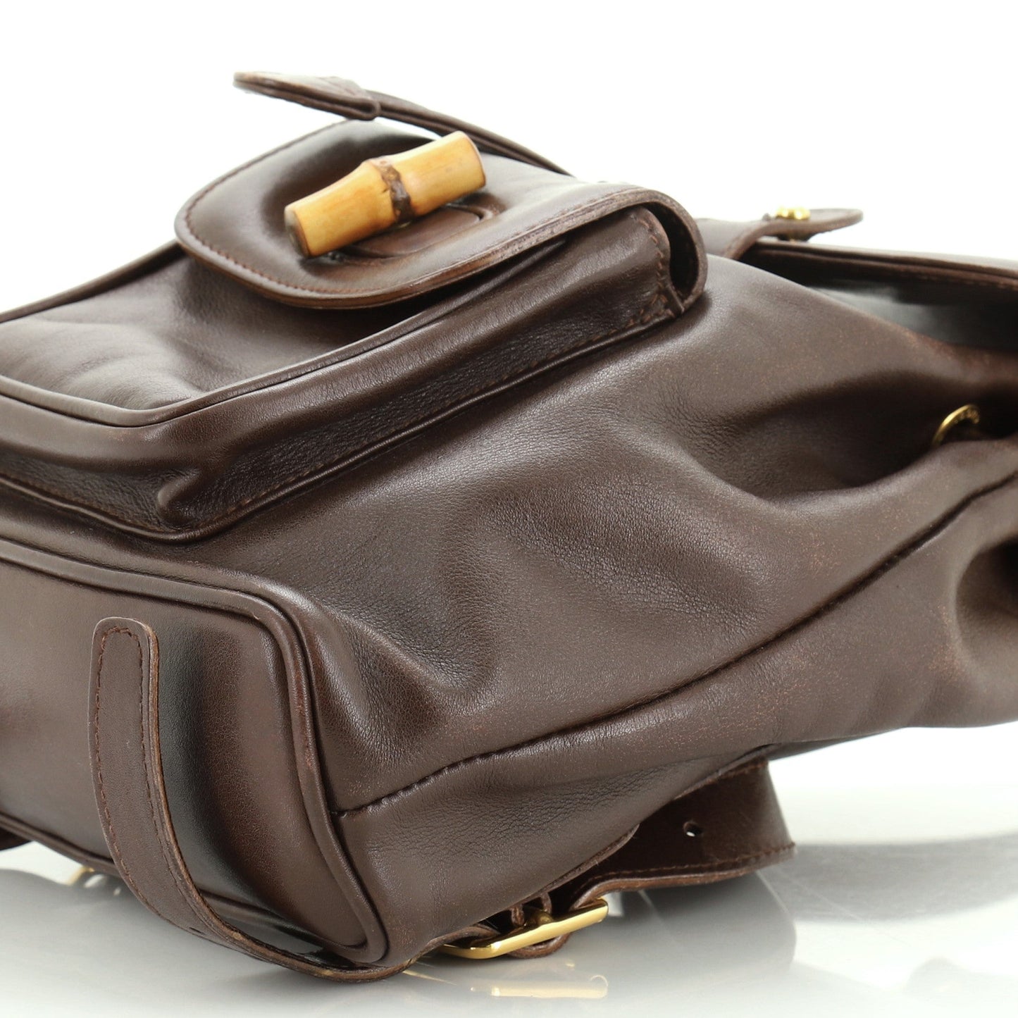 Vintage Bamboo Backpack Leather Mini