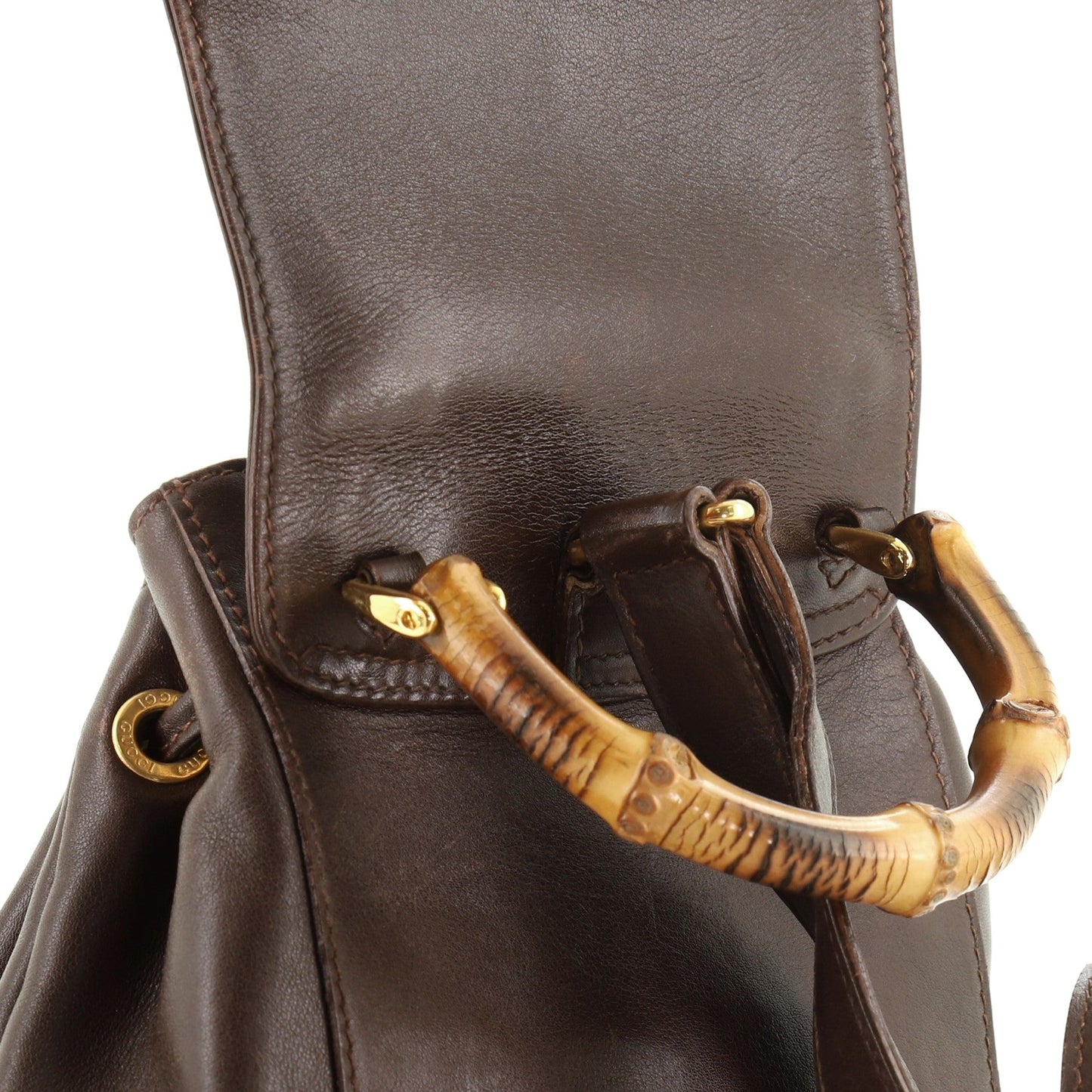 Vintage Bamboo Backpack Leather Mini