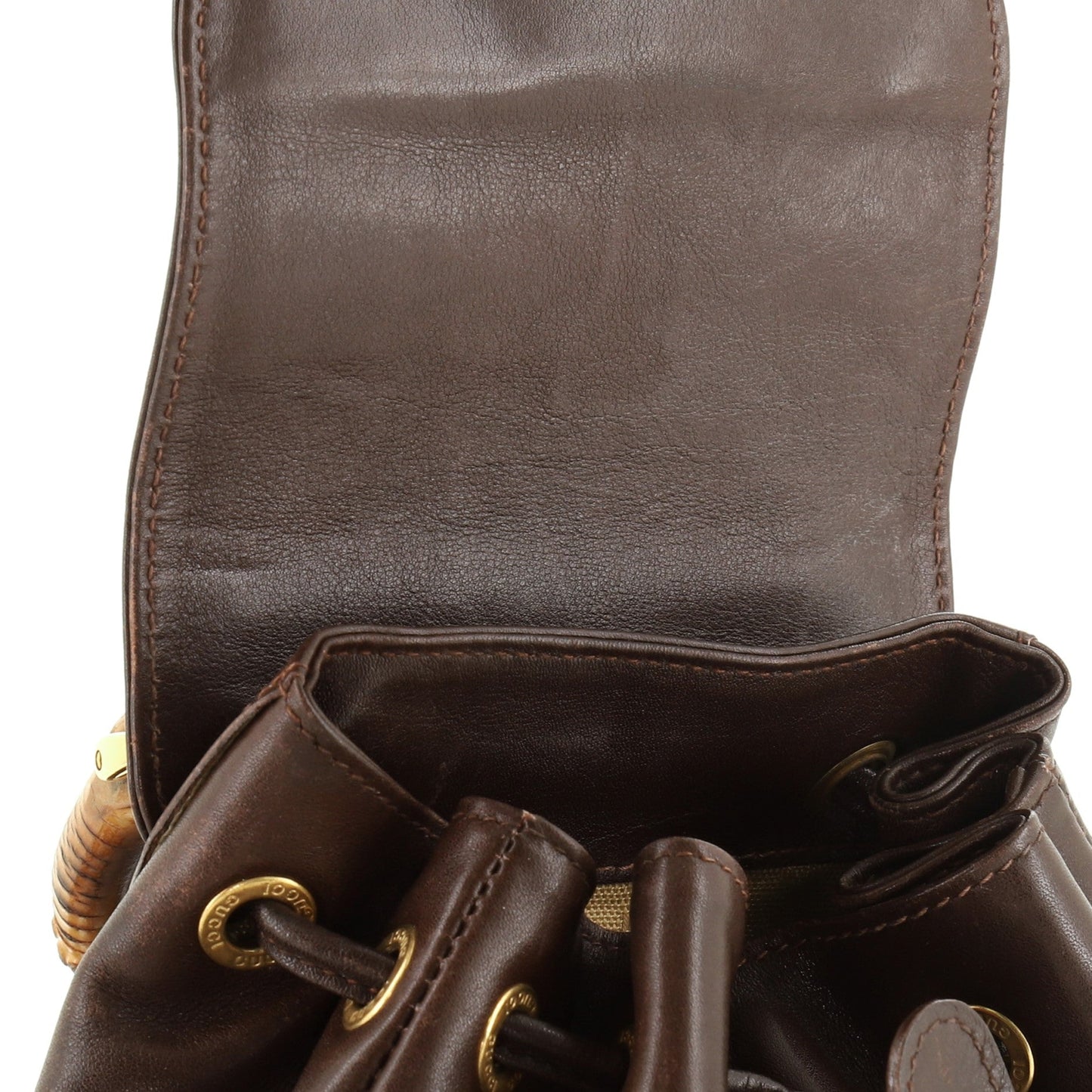 Vintage Bamboo Backpack Leather Mini