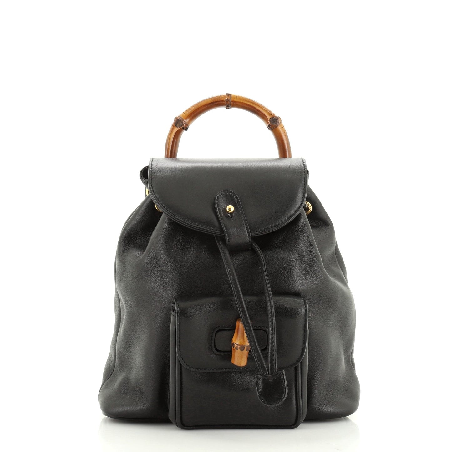 Vintage Bamboo Backpack Leather Mini