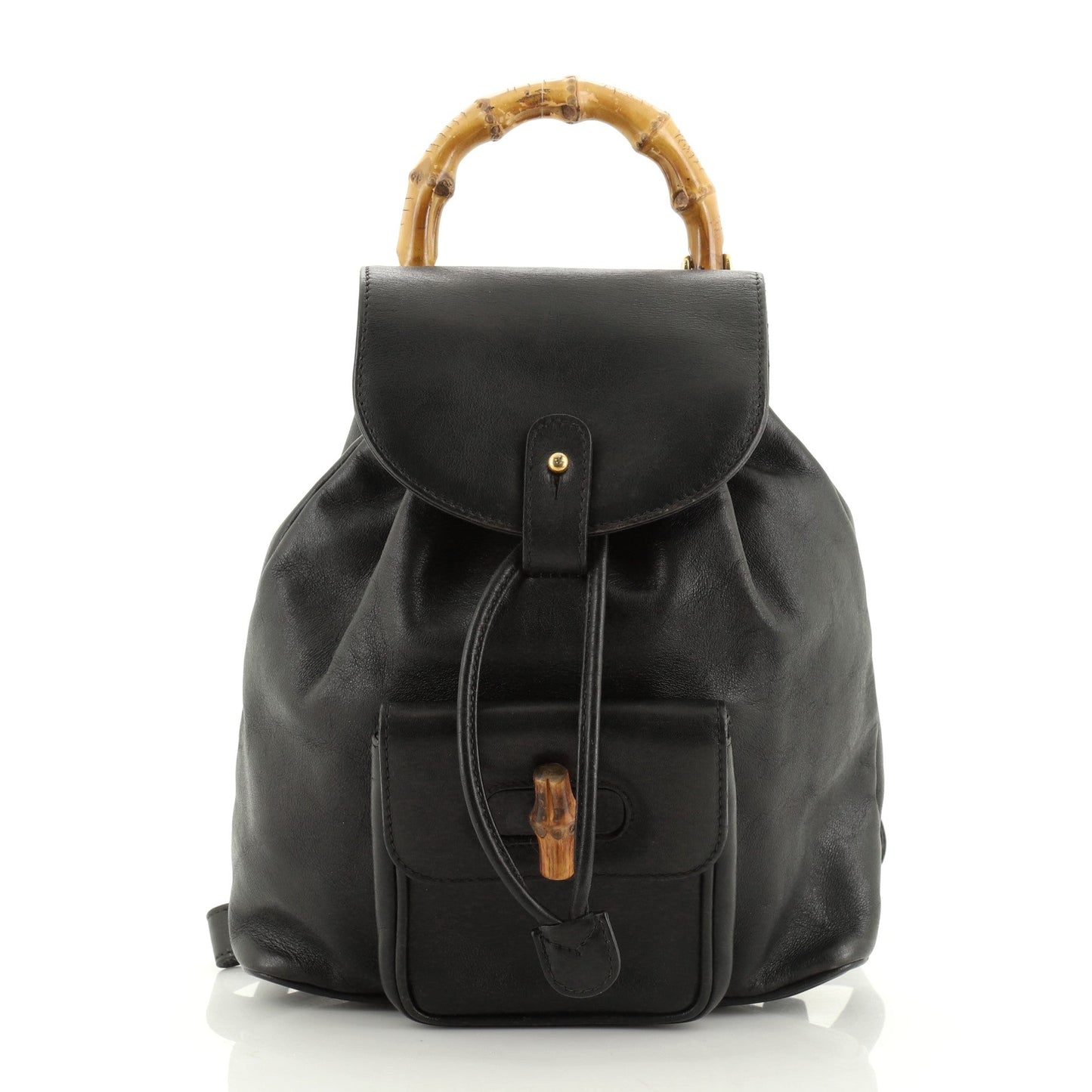 Vintage Bamboo Backpack Leather Mini