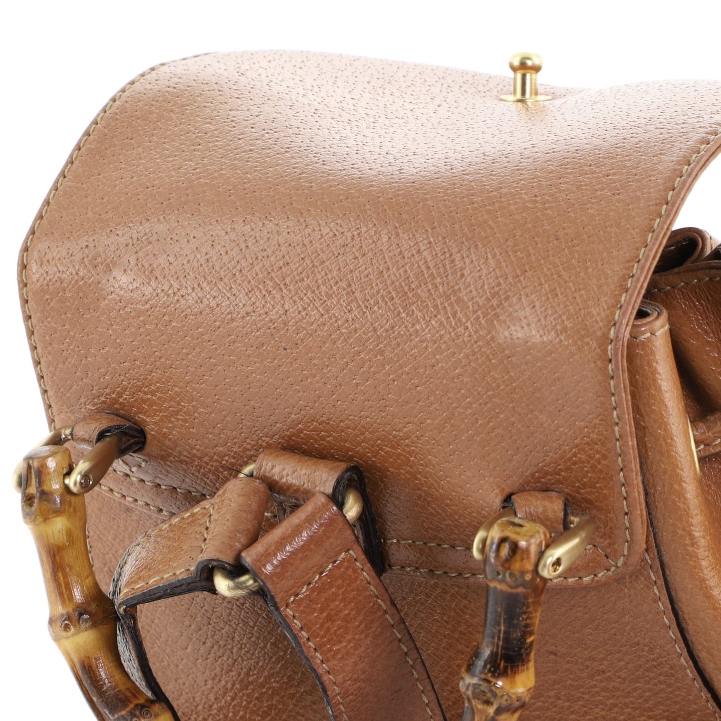 Vintage Bamboo Backpack Leather Mini