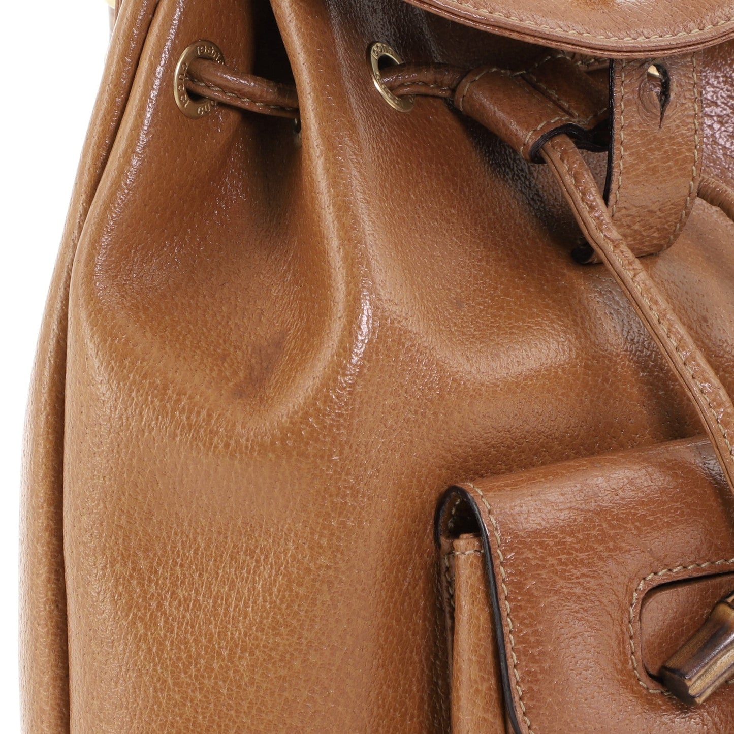 Vintage Bamboo Backpack Leather Mini