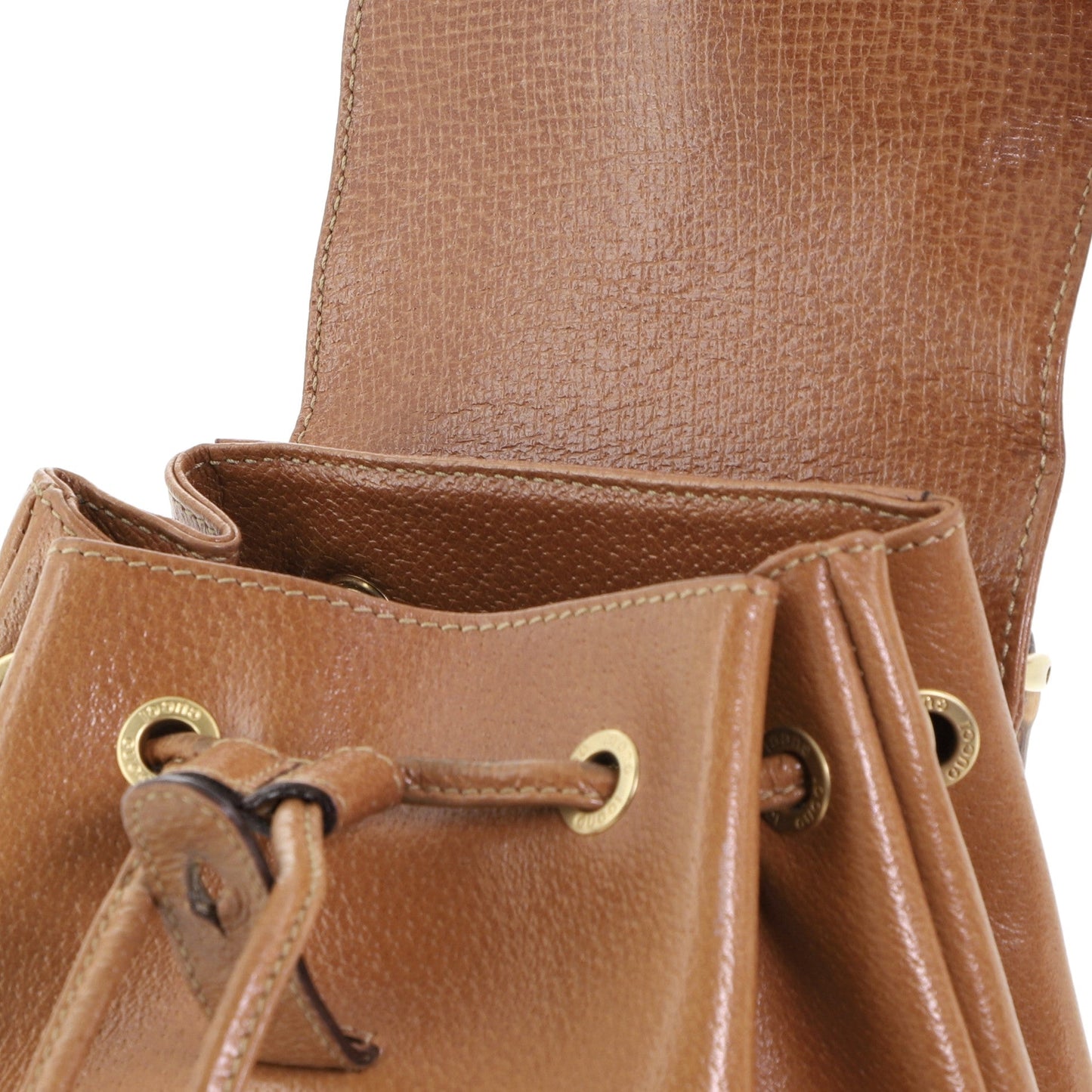 Vintage Bamboo Backpack Leather Mini