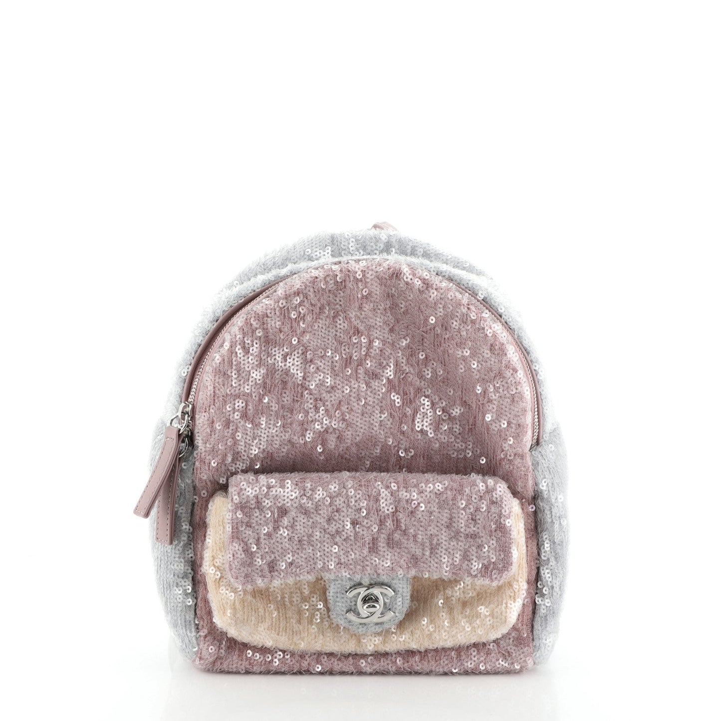 Waterfall Backpack Sequins with Leather Mini