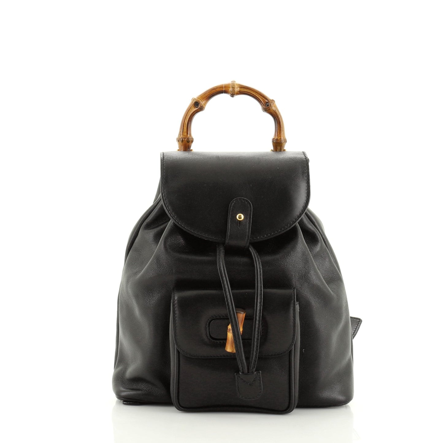 Vintage Bamboo Backpack Leather Mini
