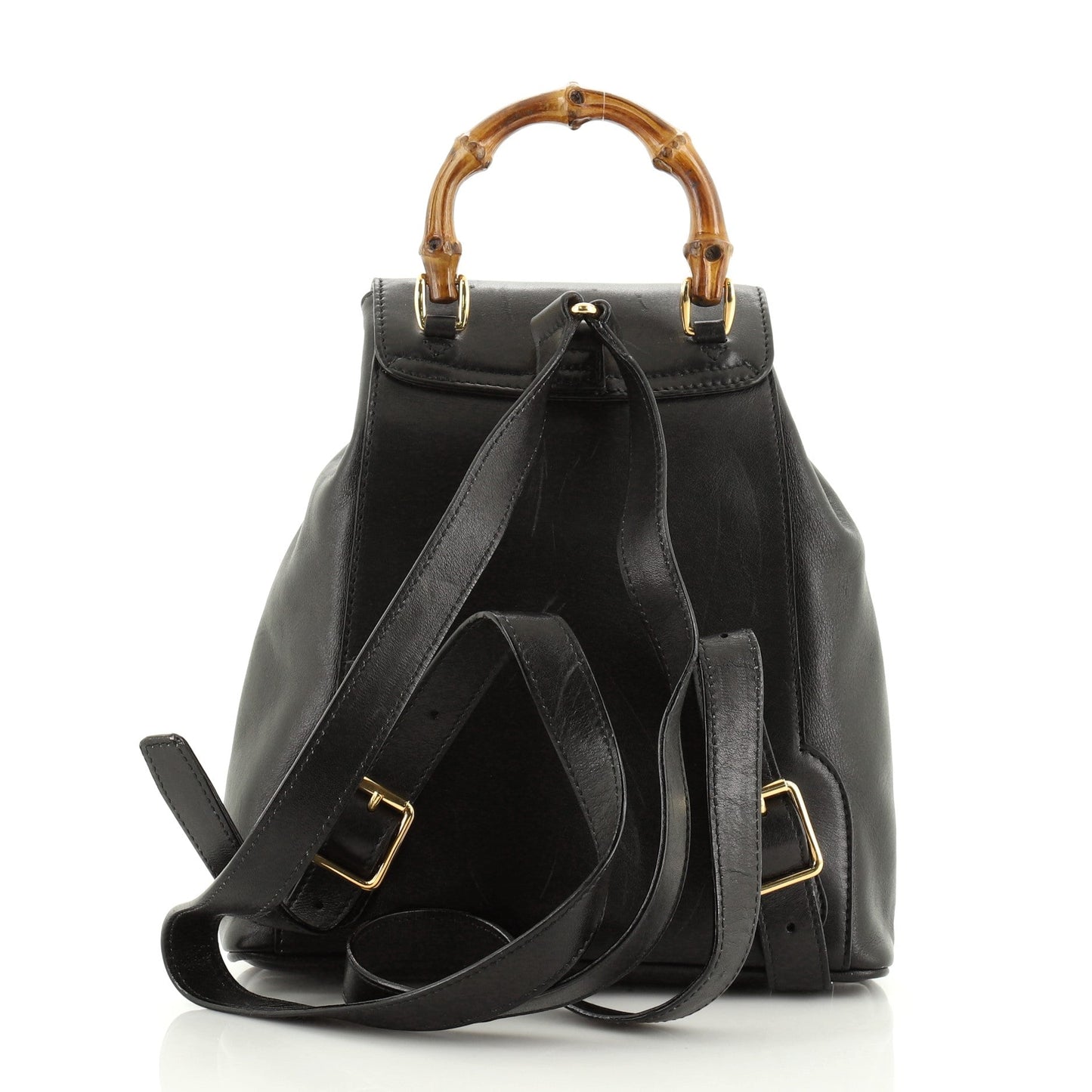 Vintage Bamboo Backpack Leather Mini