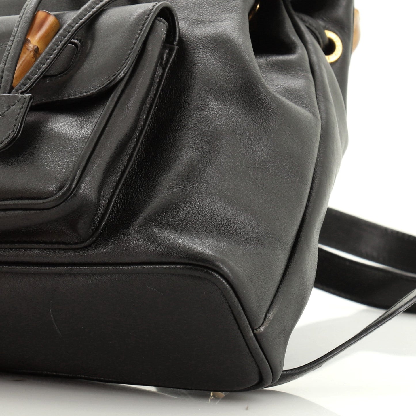 Vintage Bamboo Backpack Leather Mini