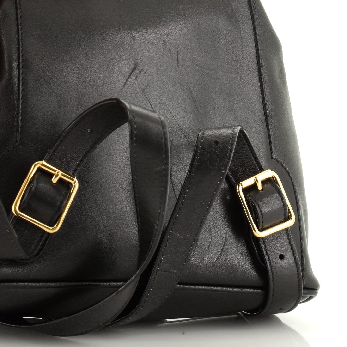 Vintage Bamboo Backpack Leather Mini