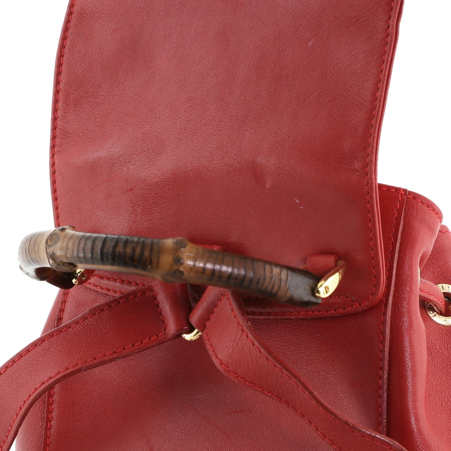 Vintage Bamboo Backpack Leather Mini