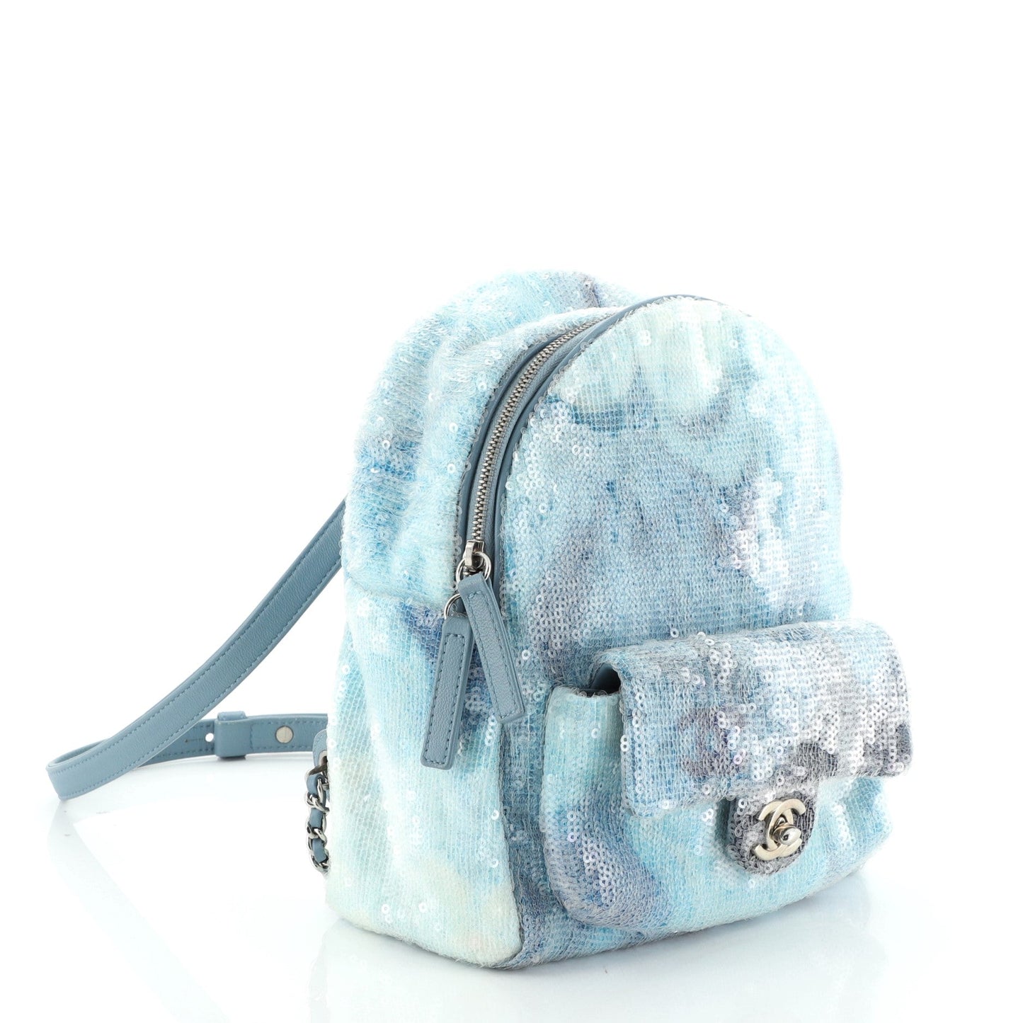 Waterfall Backpack Sequins with Leather Mini