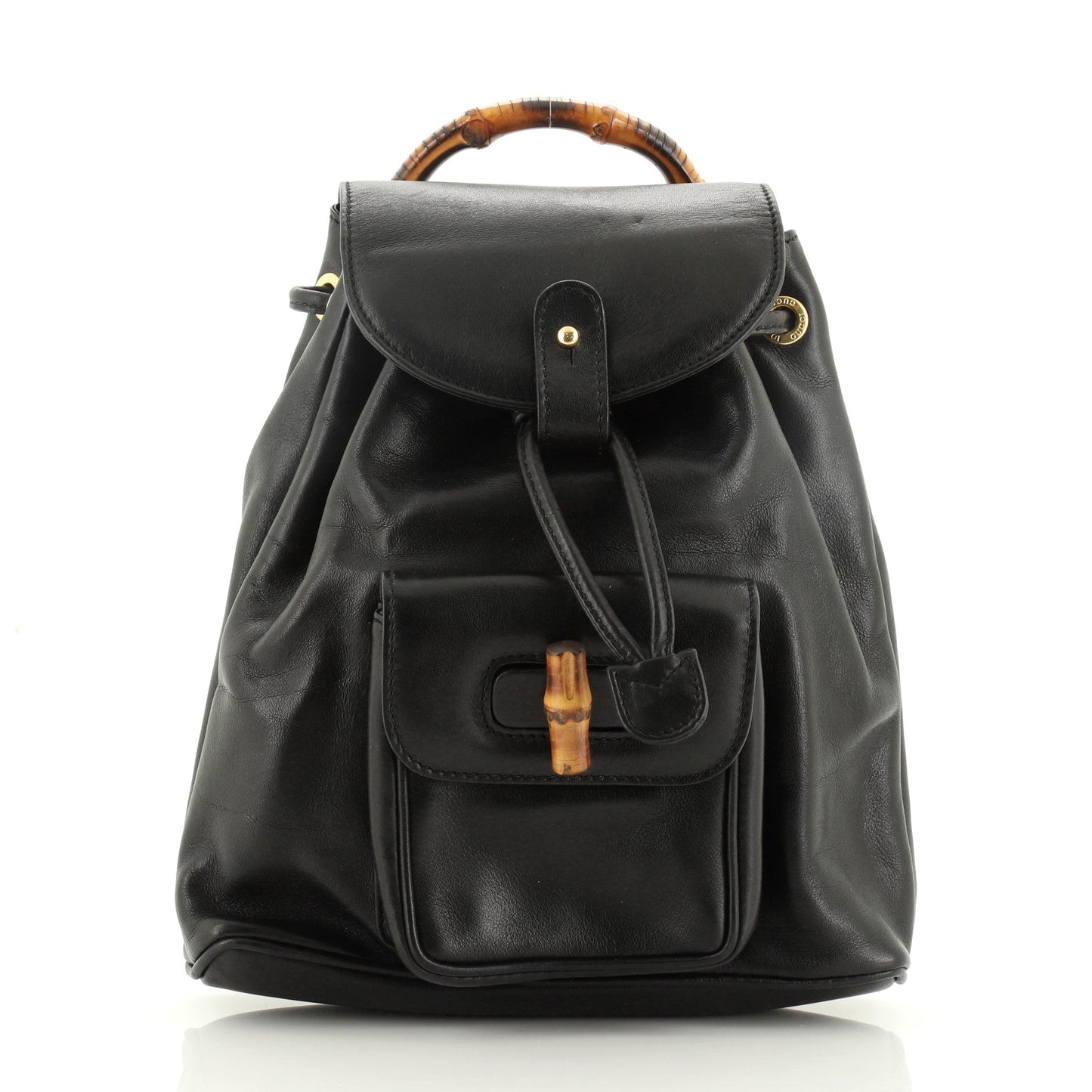 Vintage Bamboo Backpack Leather Mini