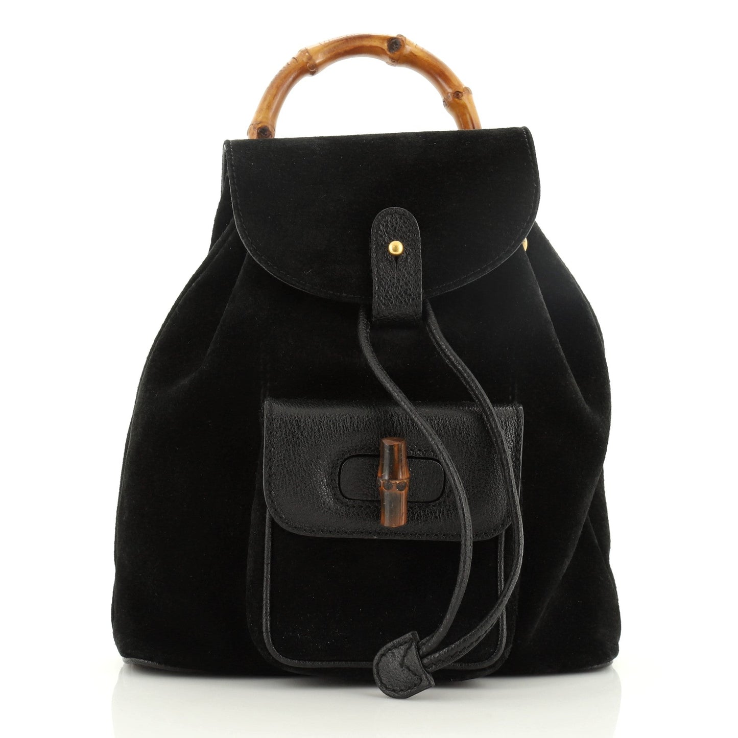 Vintage Bamboo Backpack Suede Mini