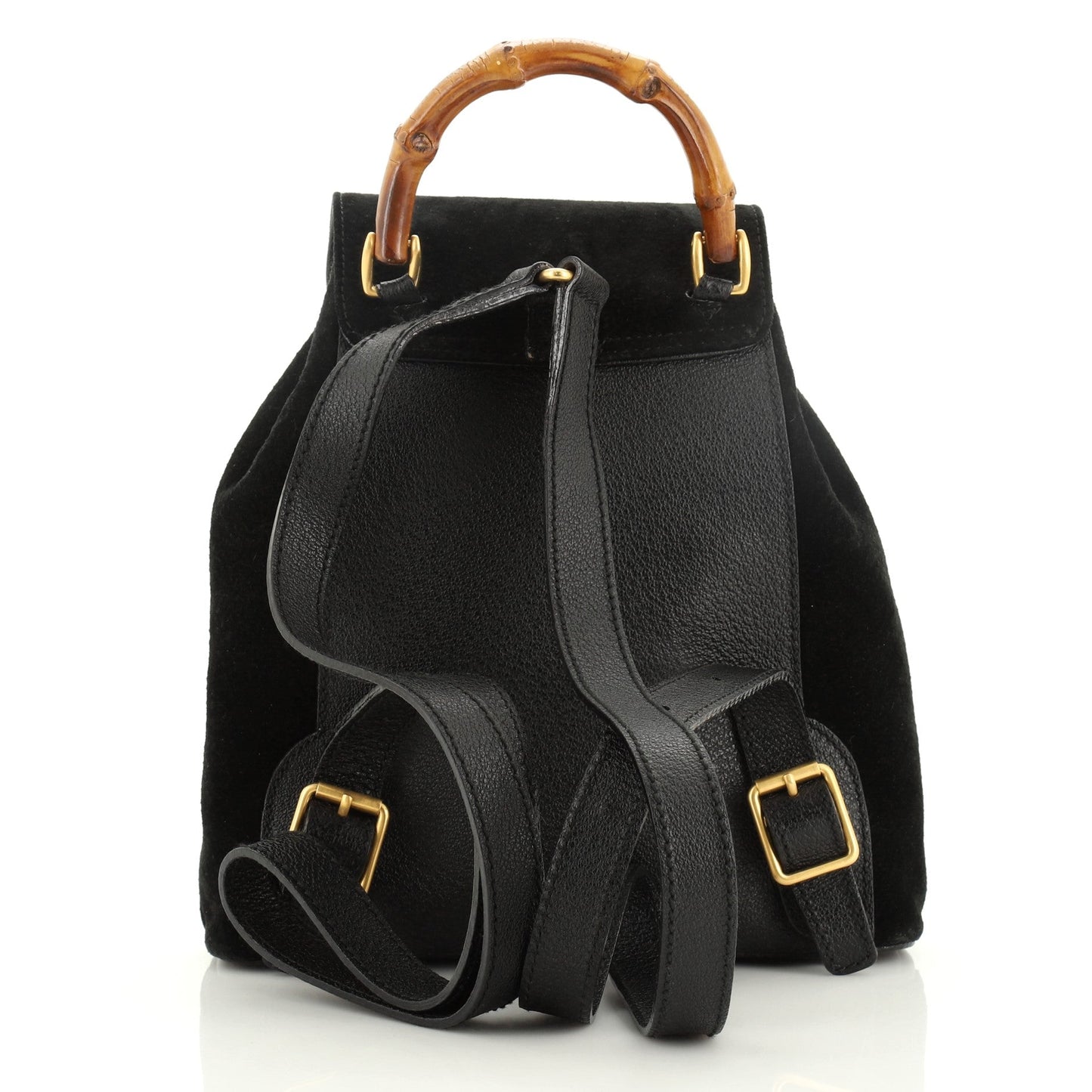 Vintage Bamboo Backpack Suede Mini