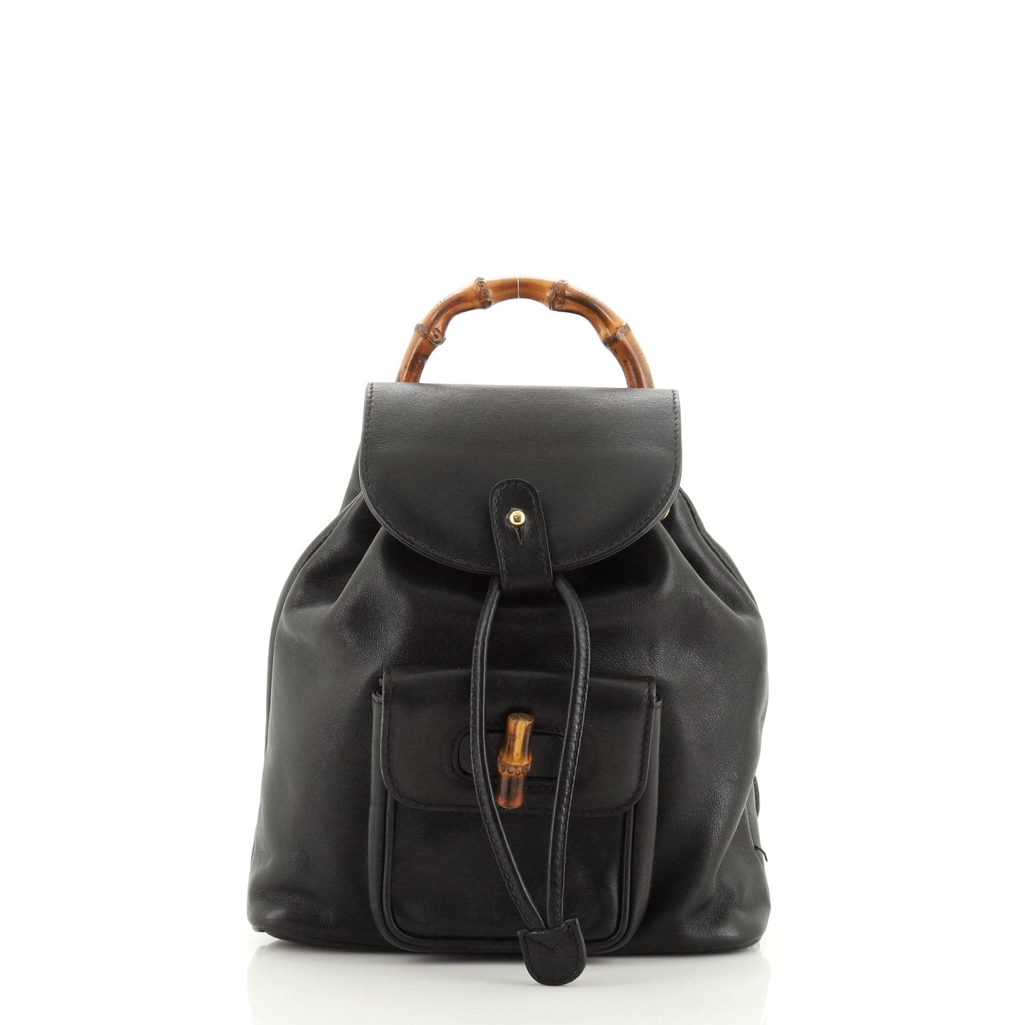 Vintage Bamboo Backpack Leather Mini