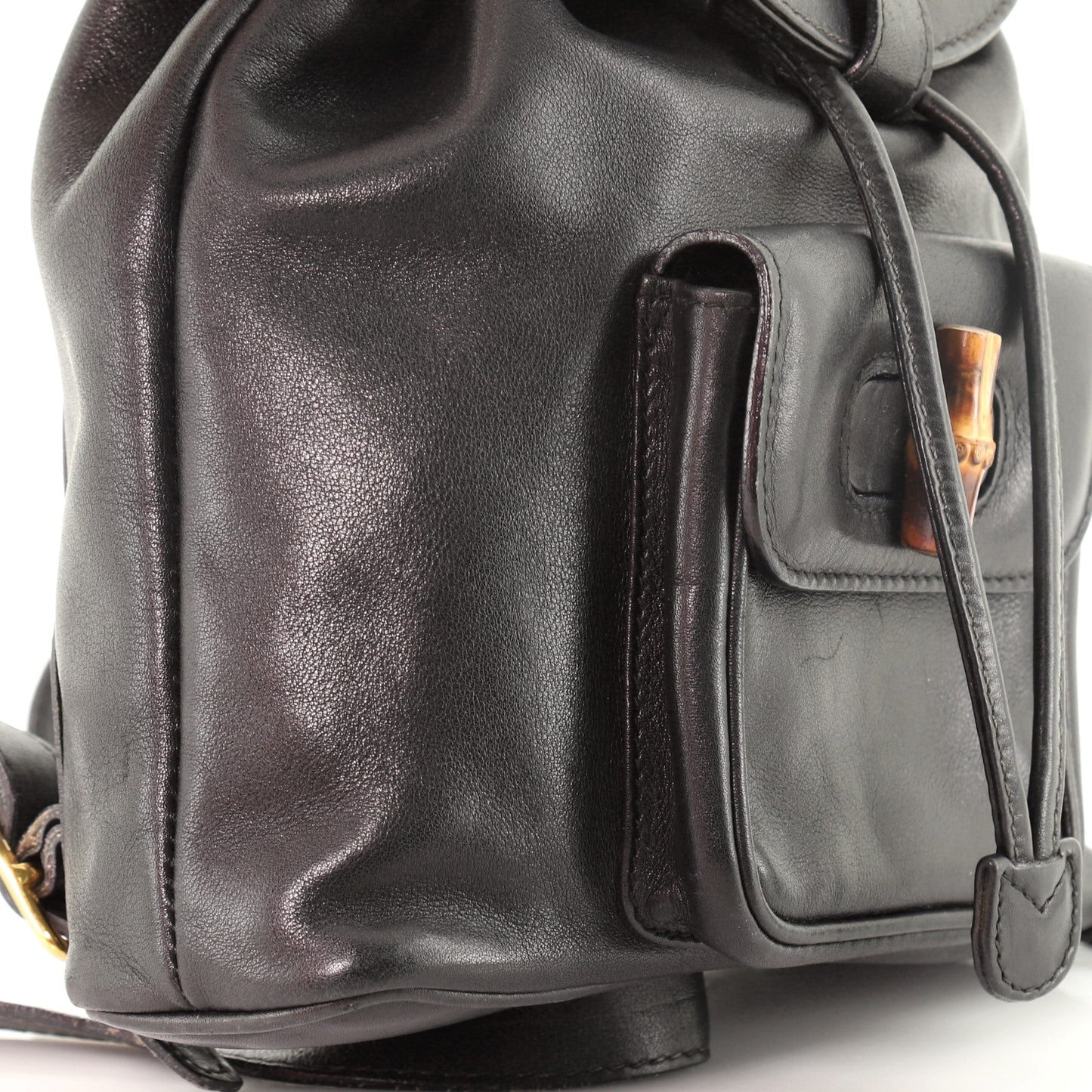 Vintage Bamboo Backpack Leather Mini