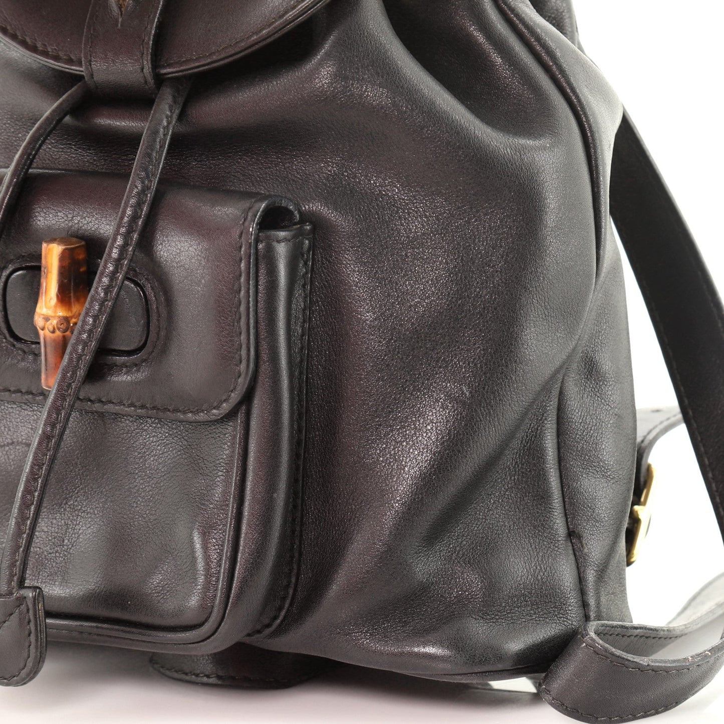Vintage Bamboo Backpack Leather Mini