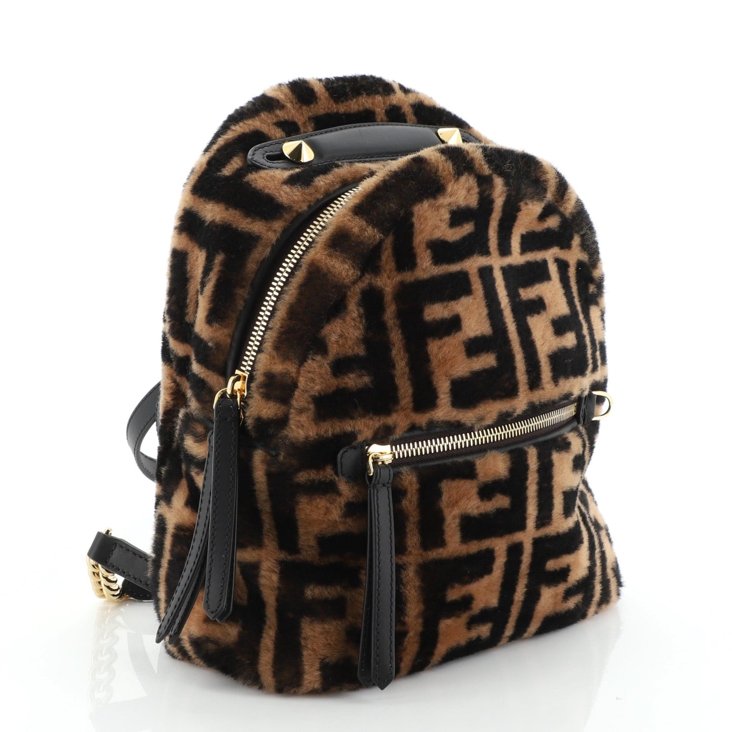 Zip Backpack Zucca Shearling Mini