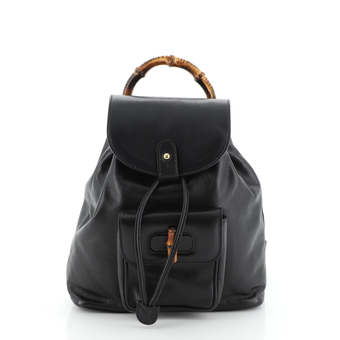 Vintage Bamboo Backpack Leather Mini