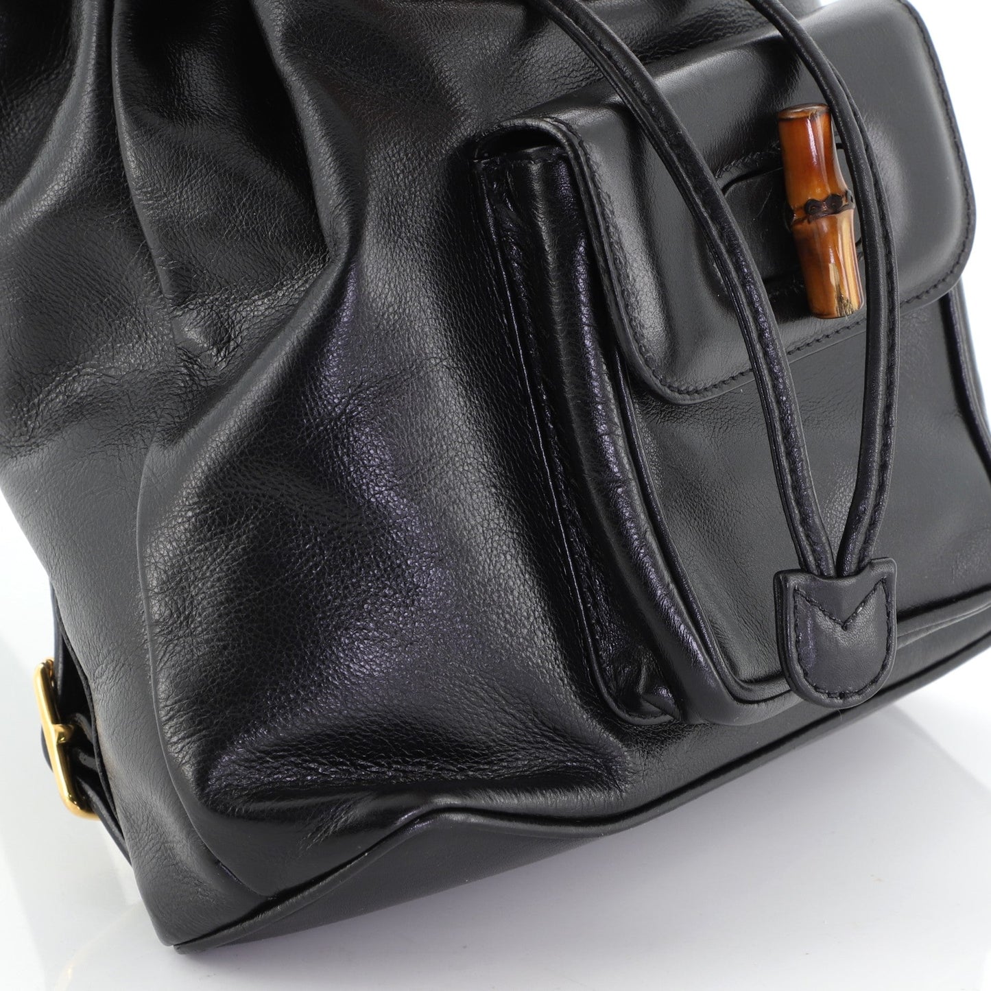 Vintage Bamboo Backpack Leather Mini