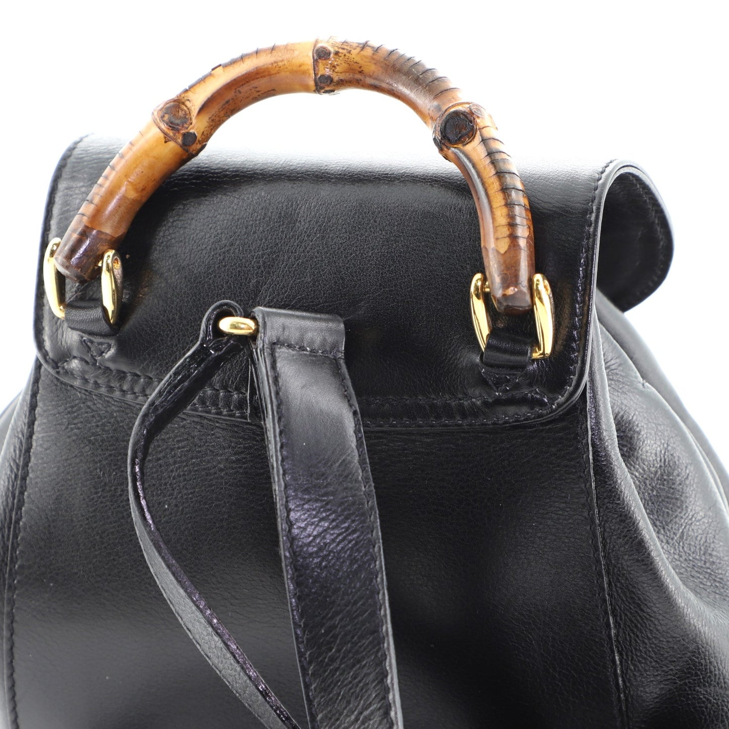 Vintage Bamboo Backpack Leather Mini