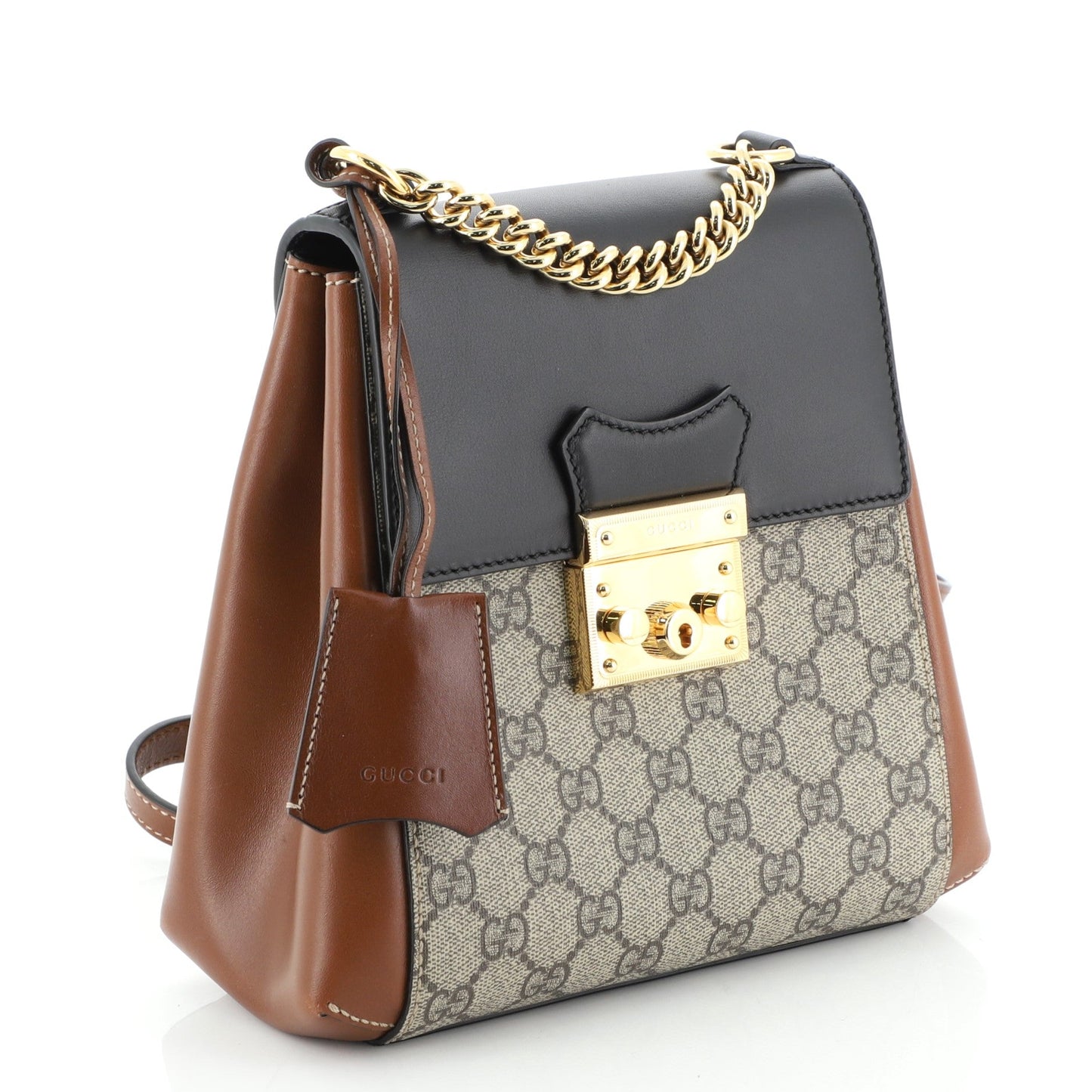 Padlock Backpack GG Coated Canvas and Leather Mini