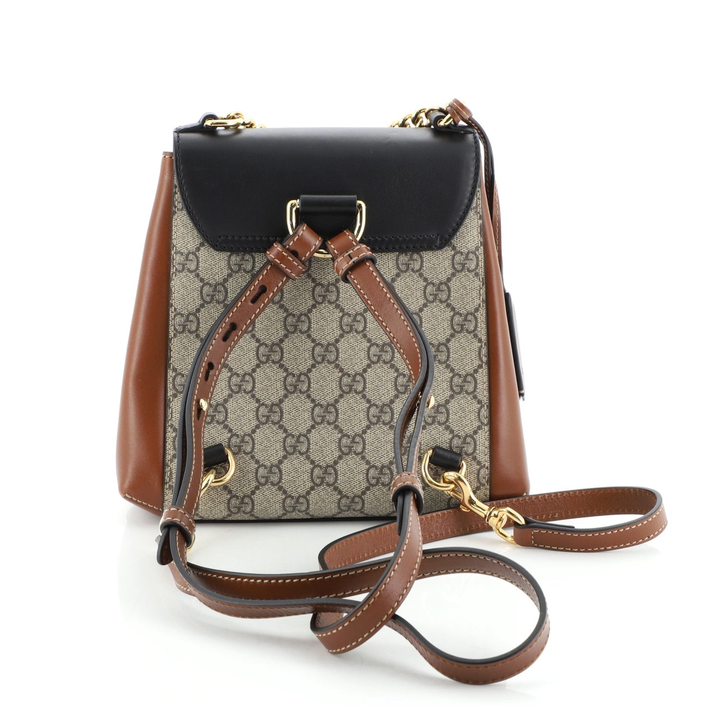 Padlock Backpack GG Coated Canvas and Leather Mini