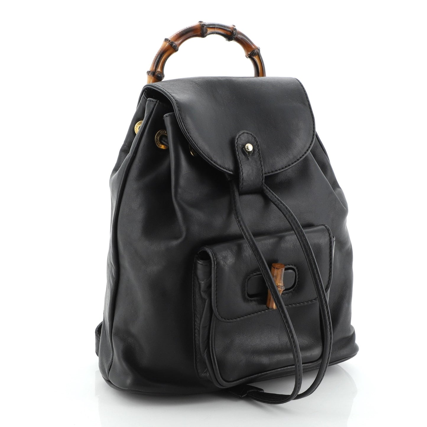 Vintage Bamboo Backpack Leather Mini
