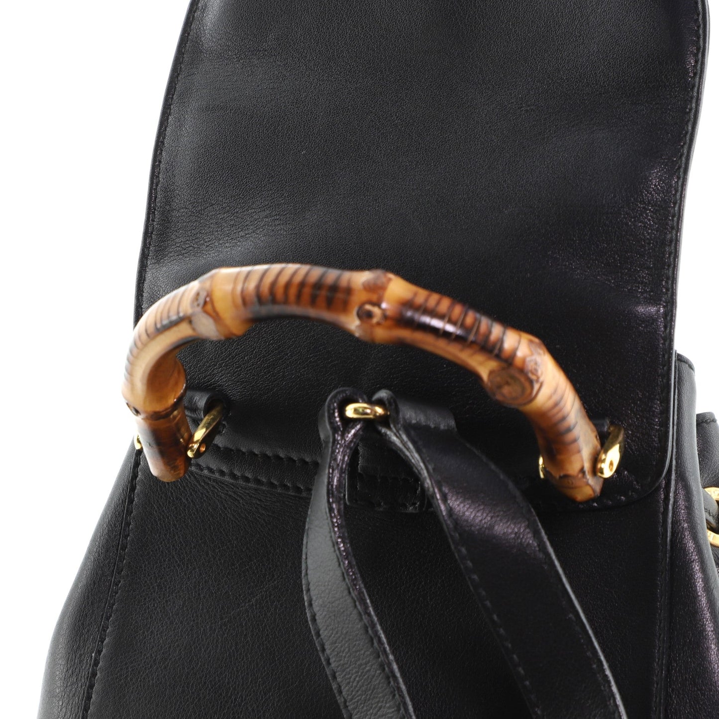 Vintage Bamboo Backpack Leather Mini