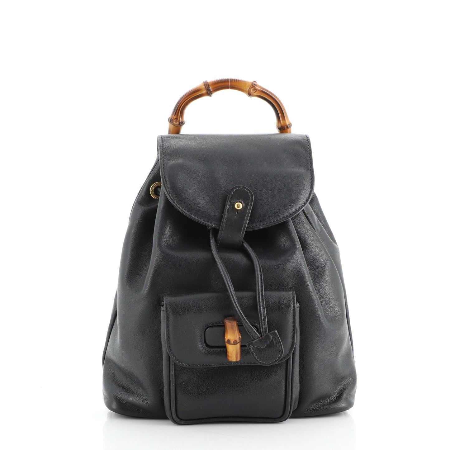 Vintage Bamboo Backpack Leather Mini