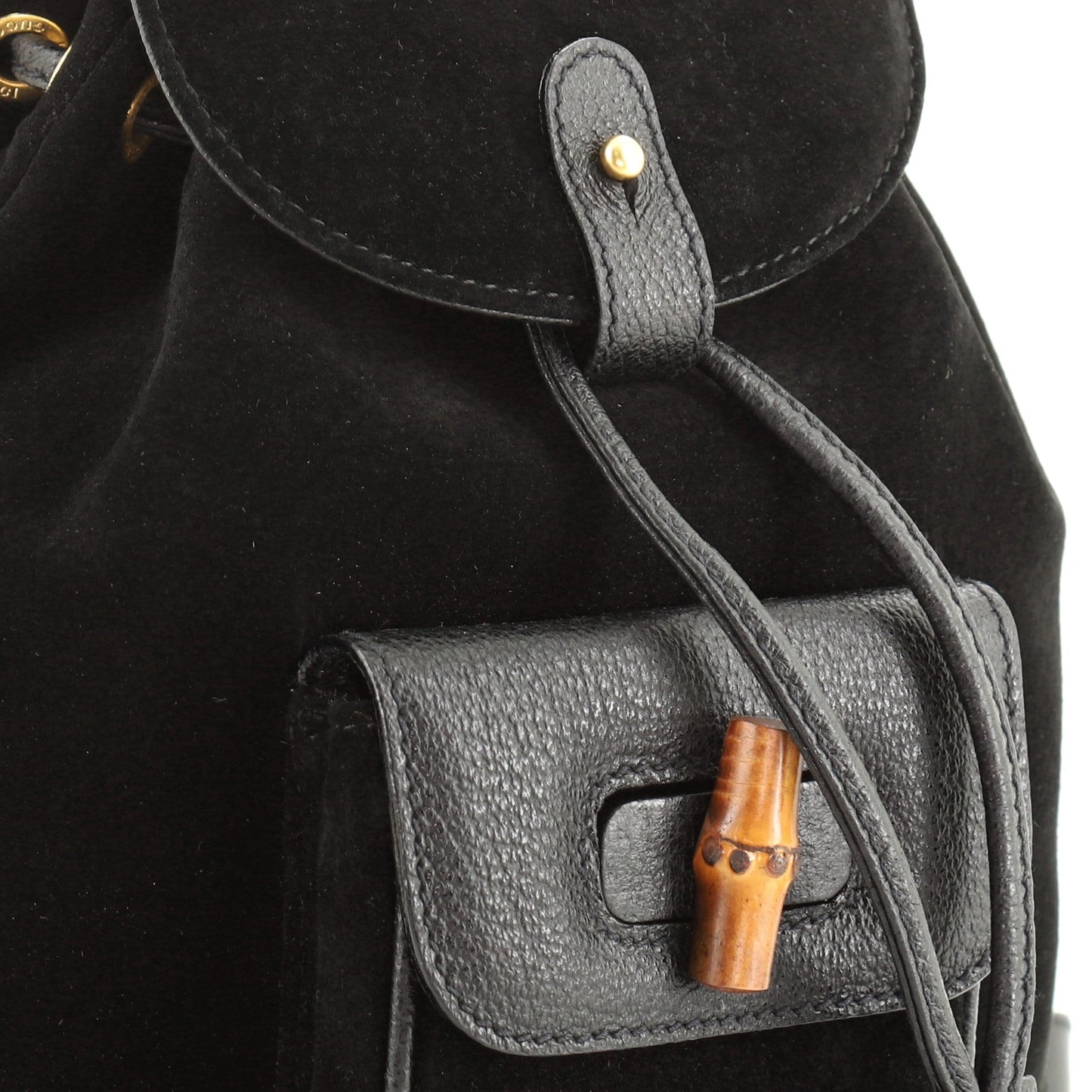 Vintage Bamboo Backpack Suede Mini