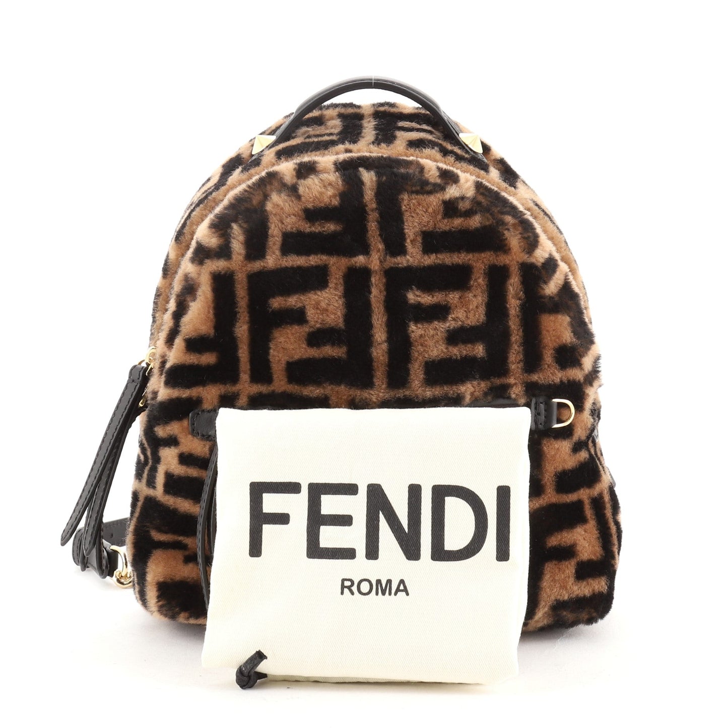Zip Backpack Zucca Shearling Mini