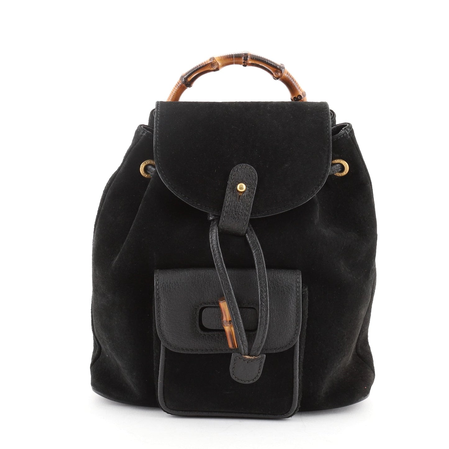 Vintage Bamboo Backpack Suede Mini