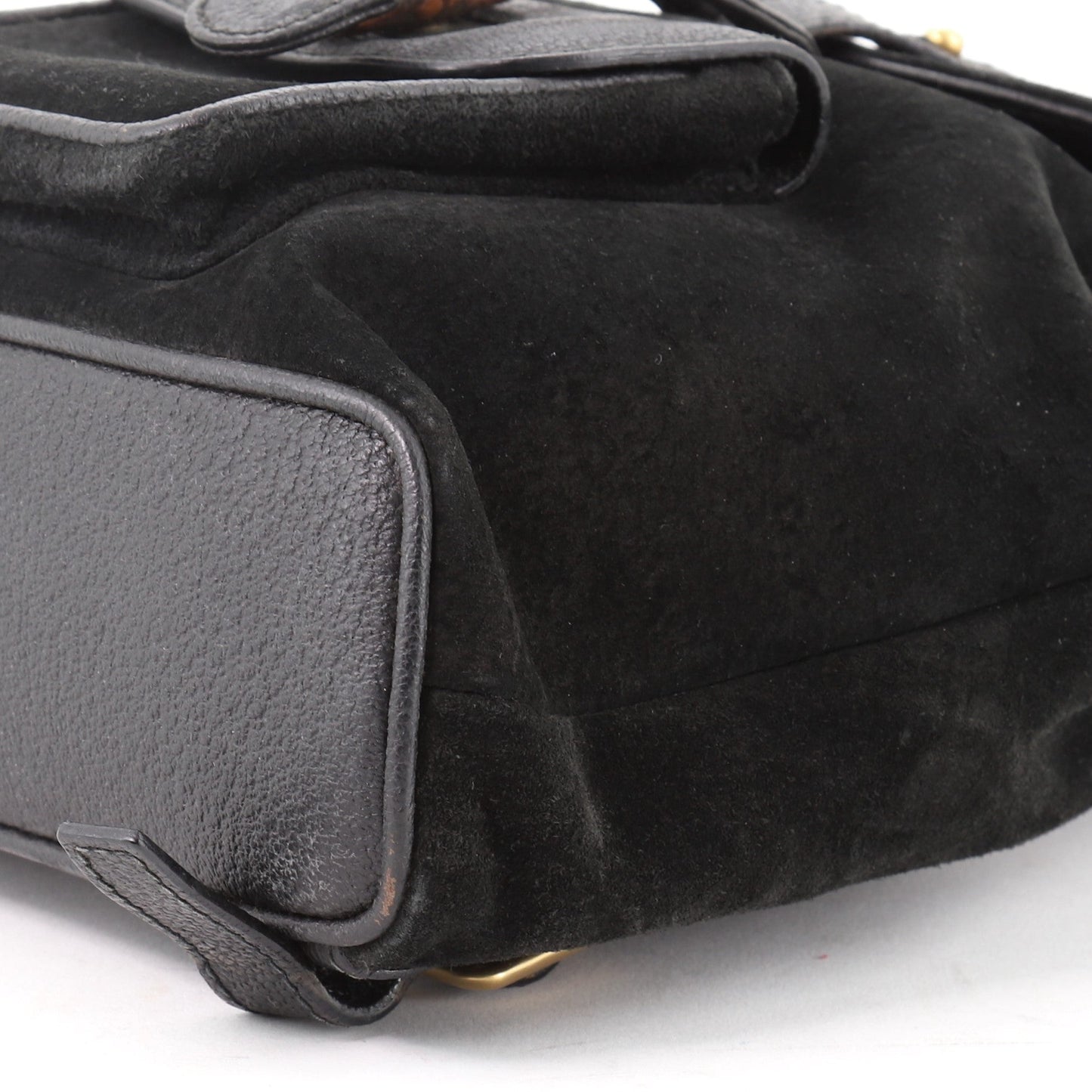 Vintage Bamboo Backpack Suede Mini