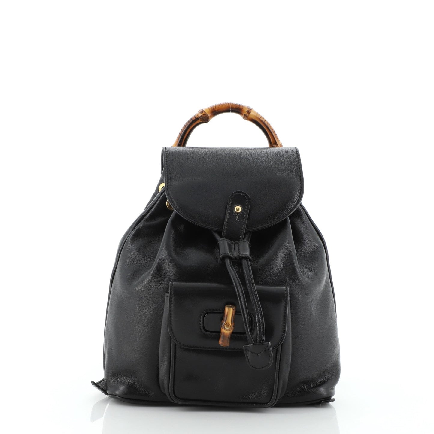 Vintage Bamboo Backpack Leather Mini