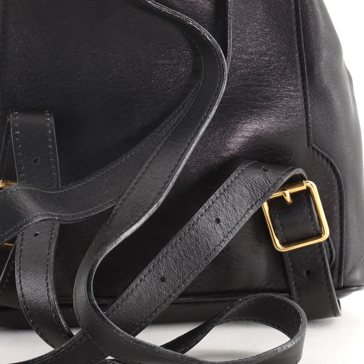 Vintage Bamboo Backpack Leather Mini