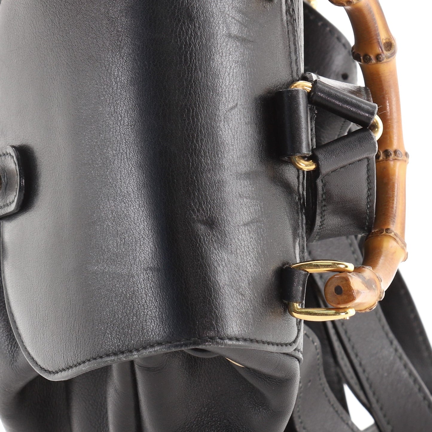 Vintage Bamboo Backpack Leather Mini