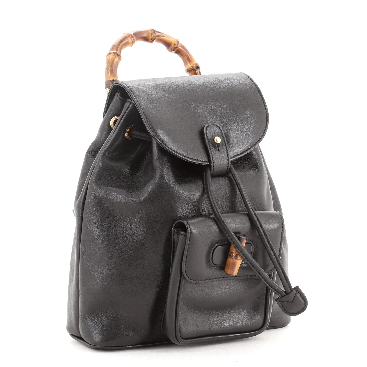 Vintage Bamboo Backpack Leather Mini