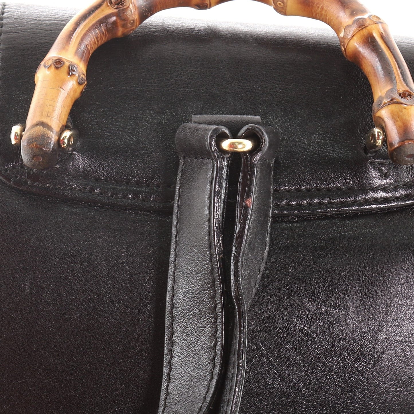 Vintage Bamboo Backpack Leather Mini