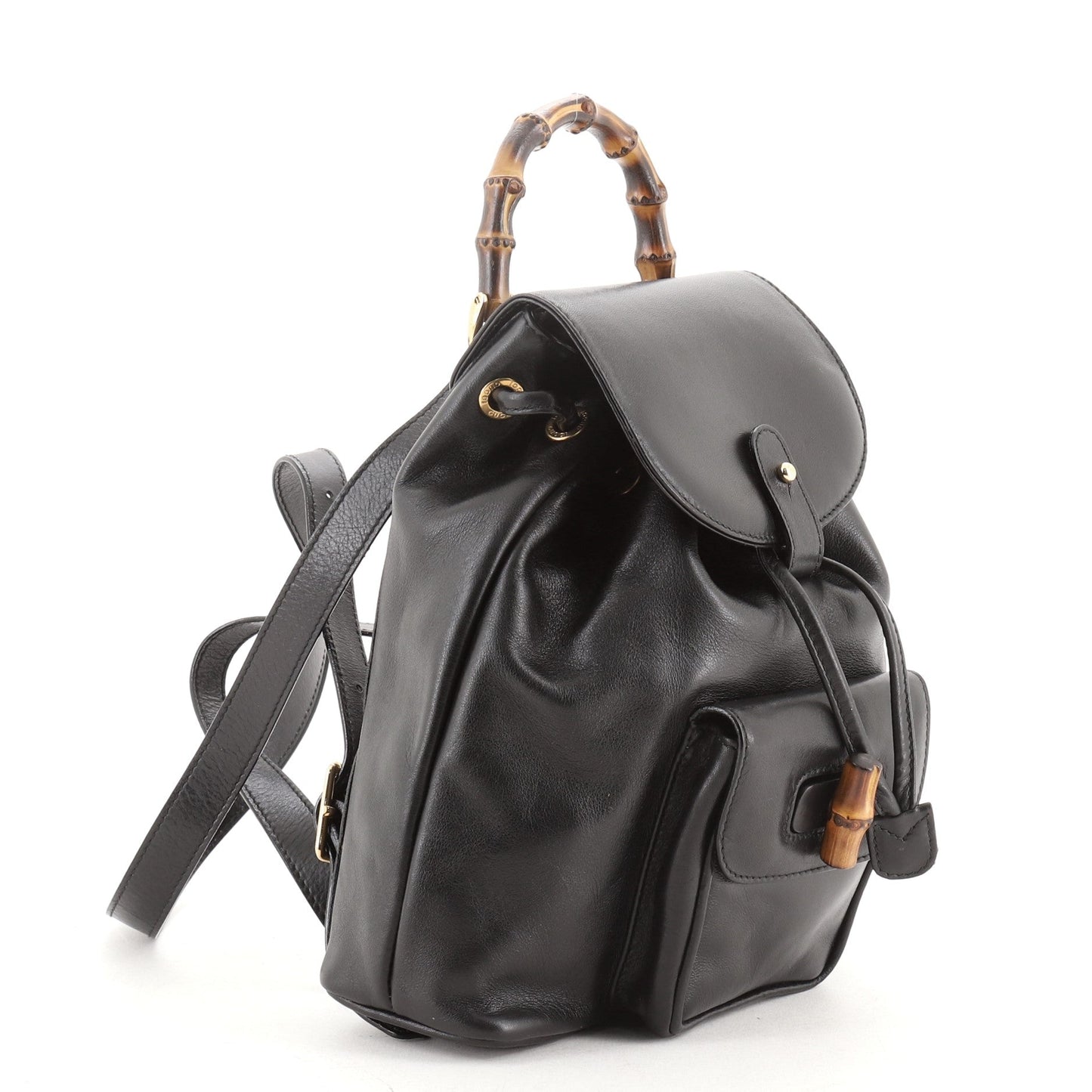 Vintage Bamboo Backpack Leather Mini