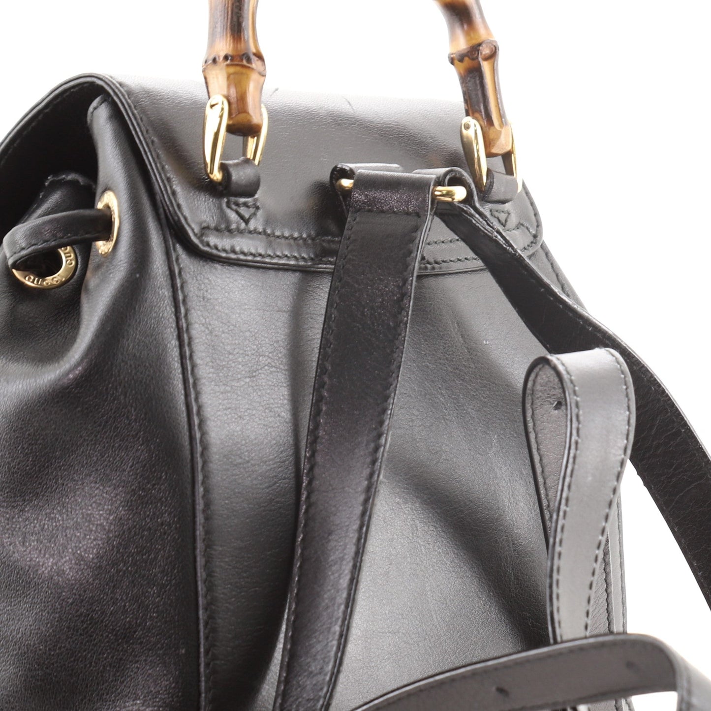 Vintage Bamboo Backpack Leather Mini