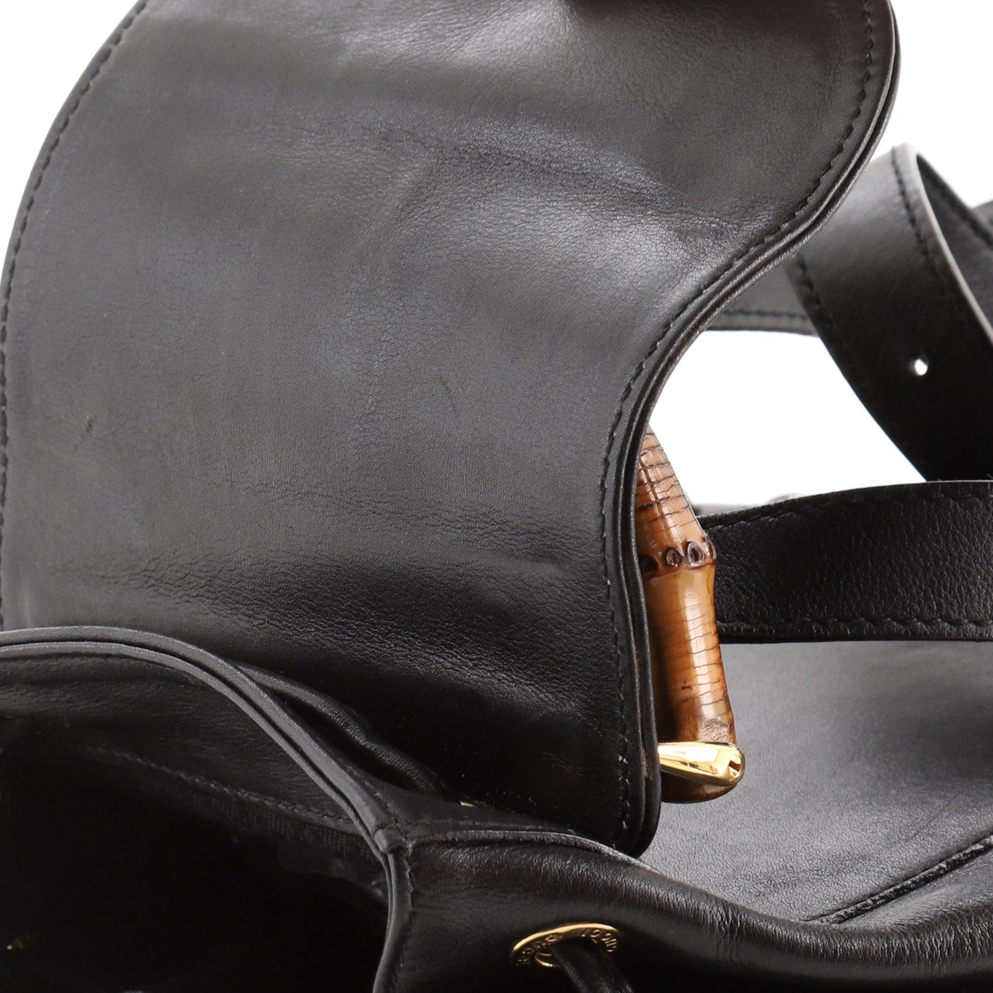 Vintage Bamboo Backpack Leather Mini
