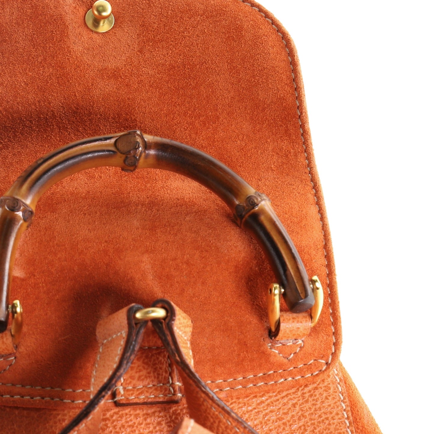 Vintage Bamboo Backpack Suede Mini