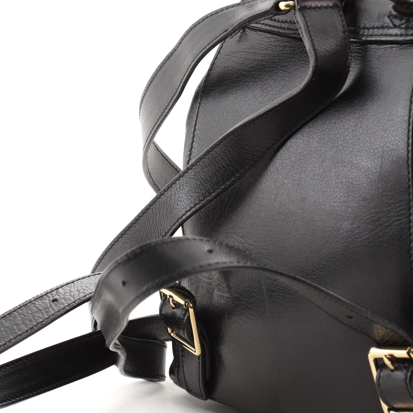 Vintage Bamboo Backpack Leather Mini