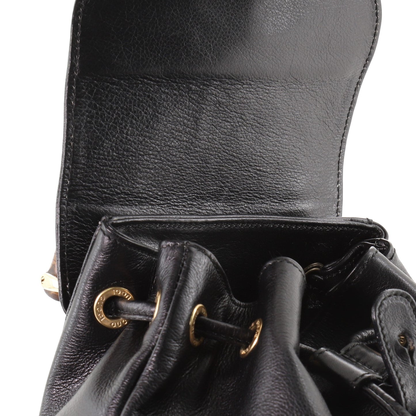 Vintage Bamboo Backpack Leather Mini