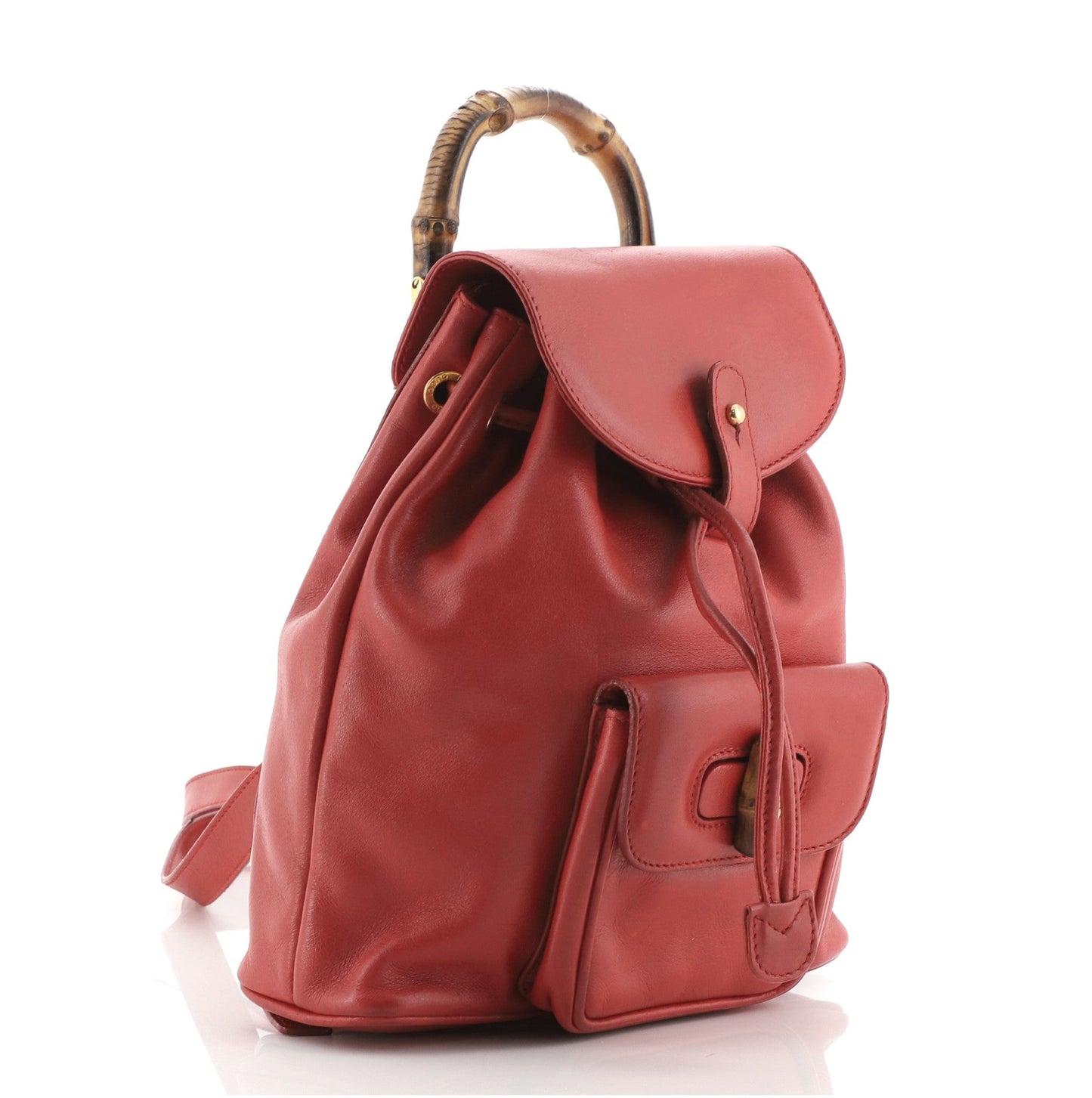 Vintage Bamboo Backpack Leather Mini