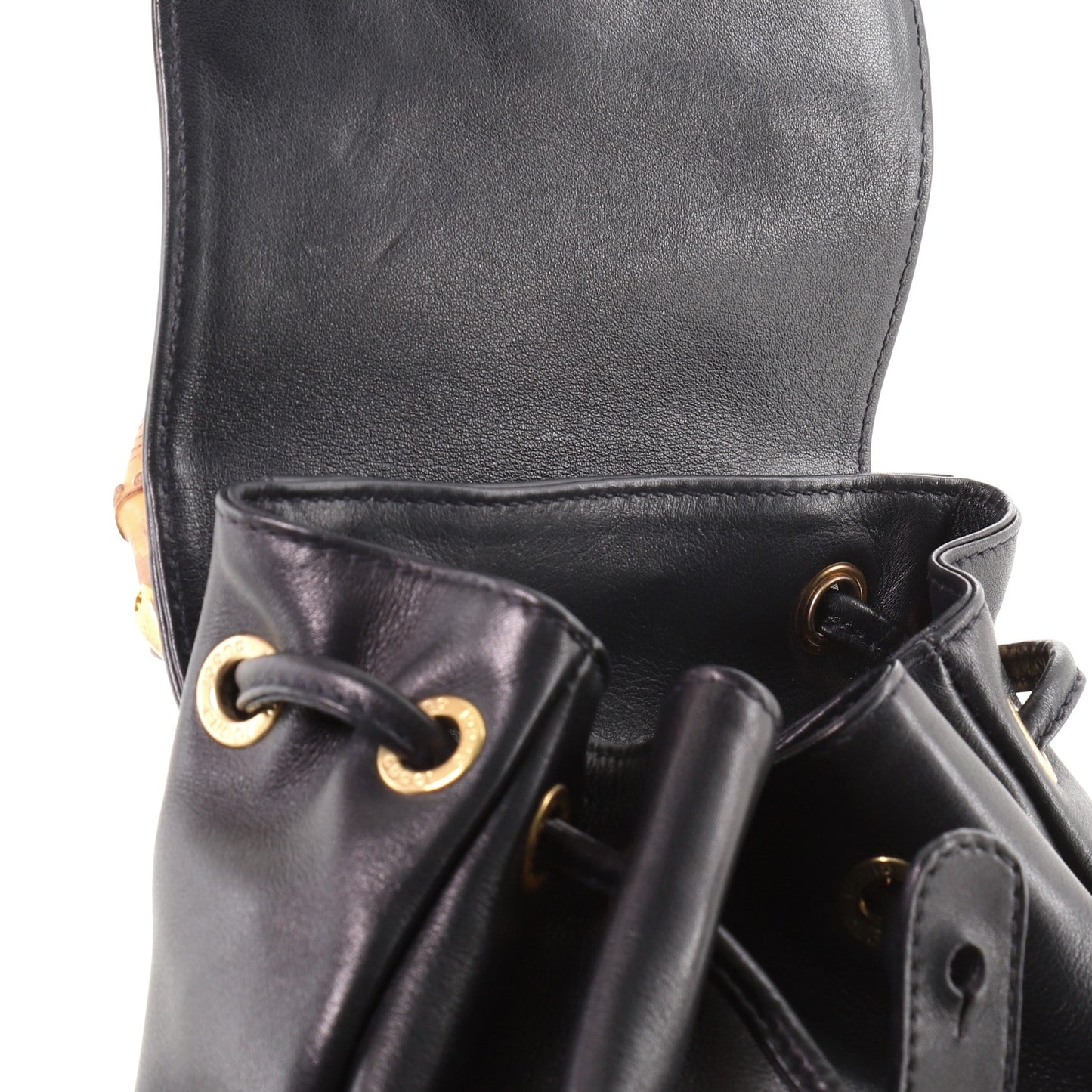 Vintage Bamboo Backpack Leather Mini